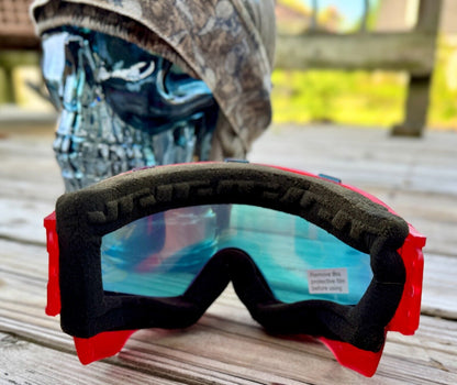 EUC Vintage OG JT Proflex Spectra Red IZE Thin Frames Lava Lens Paintball Mask