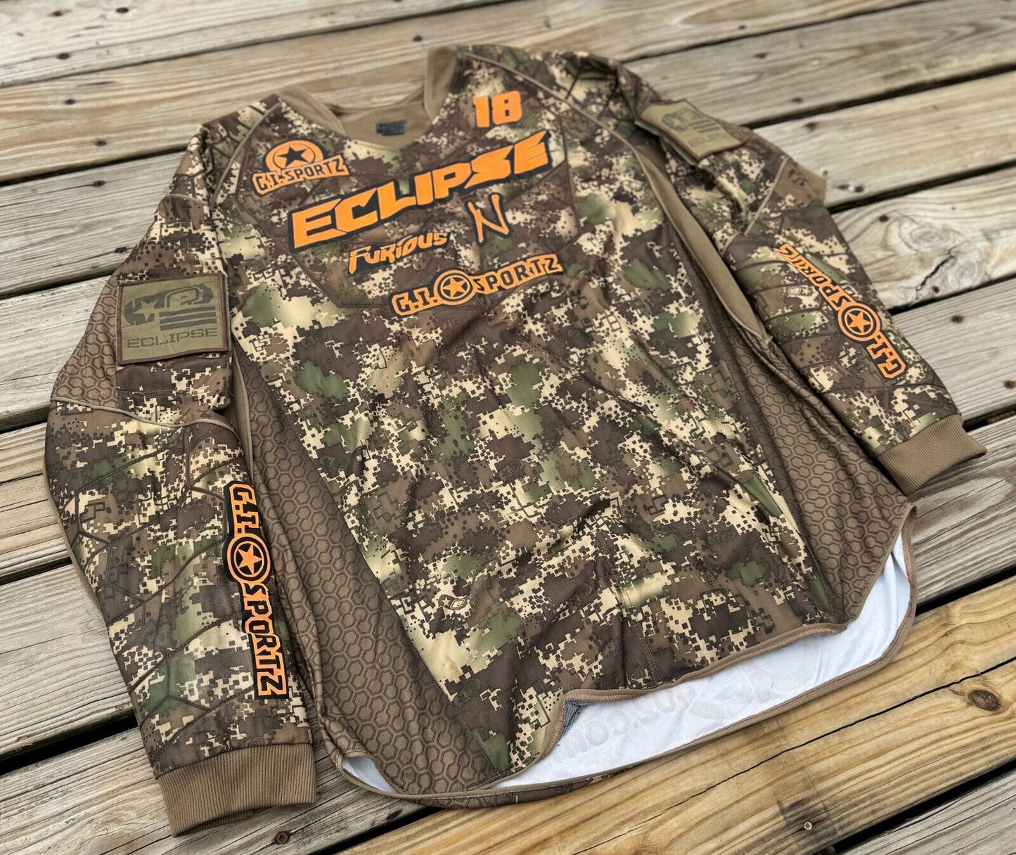 Rare AC: Dallas Camo & Hunter Florescent Orange Professional Paintball Jersey XL