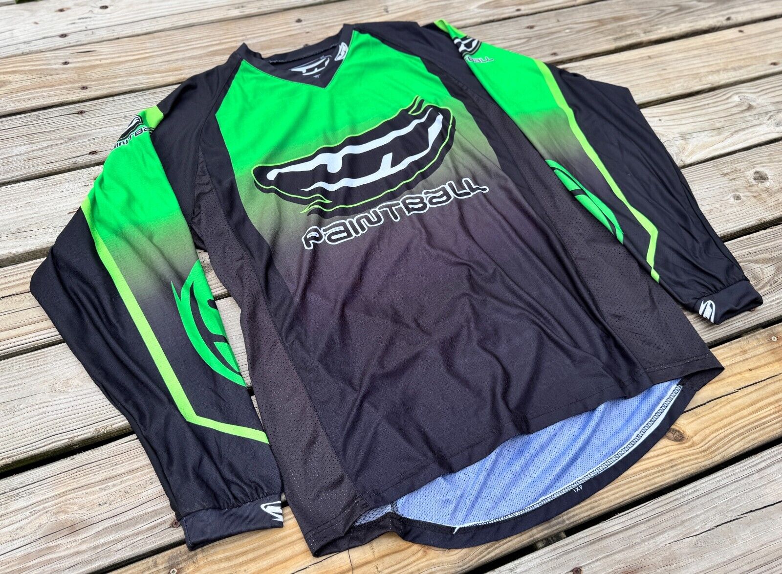 XXXXL - EUC Lime Green JT Paintball USA Long Sleeve Paintball Jersey Big Proflex