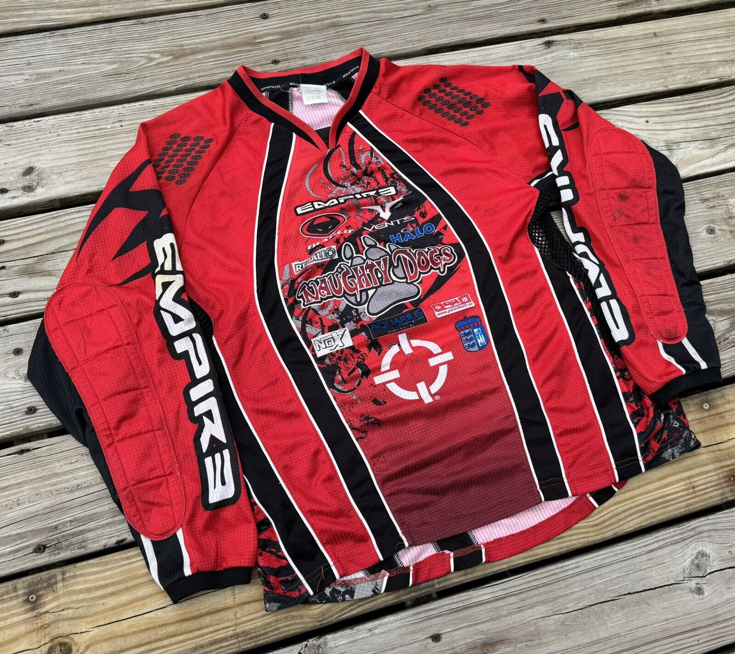 Red Portland Naughty Dogs Empire Pro Paintball Jersey Smart Parts Halo Diablo L