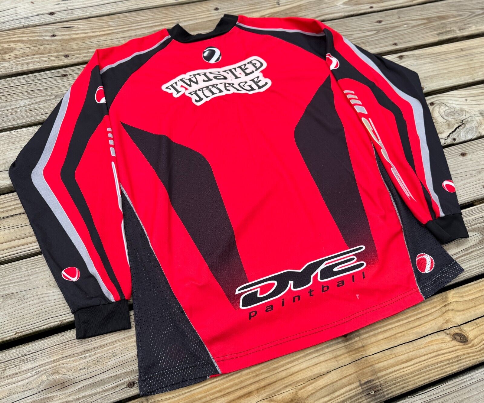 Vintage OG Red 2k1 Dye Paintball Long Sleeve Jersey Twisted Image Team