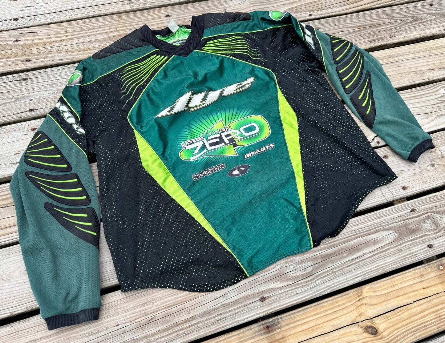 Vintage OG Dye C6 Green LTZ Less Than Zero Professional Paintball Jersey Beesley