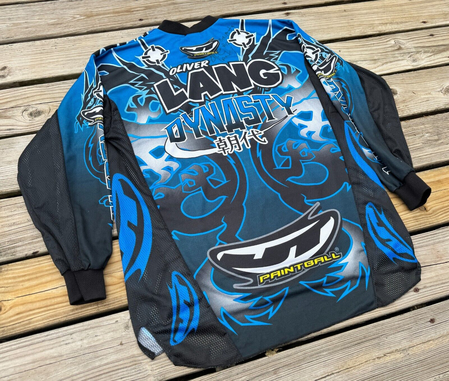 Rare 2003 Autographed Oliver Lang Dynasty Dragon Professional Paintball Jersey