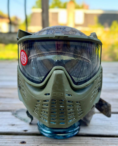 JT Proshield Paintball Mask OG Goggles Good Foam Olive Green Thin Racing Strap