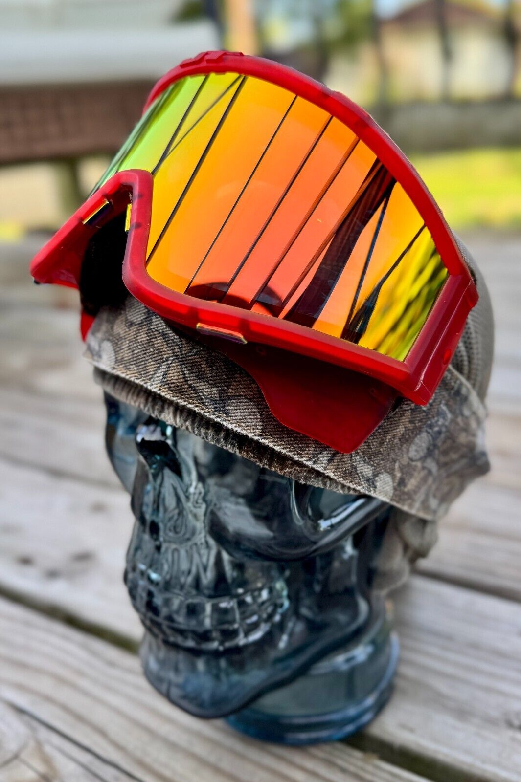 EUC Vintage OG JT Proflex Spectra Red IZE Thin Frames Lava Lens Paintball Mask